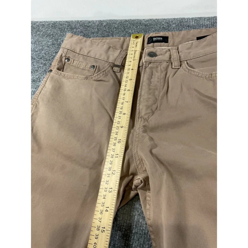 Hugo Boss Pants Mens 31x34 Stretch Chino Brown Tan Slim Casual Designer